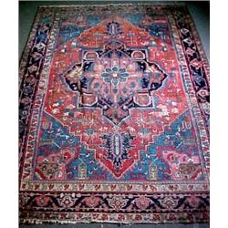 Hand tied Oriental rug "Herez", C. 1930, with