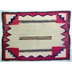Navajo rug, brown, red, cream black and tan,