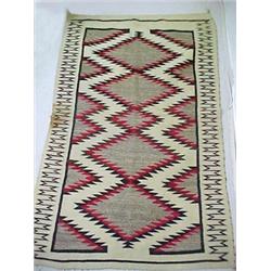 Navajo rug, in brown, black, red, grey and cr
