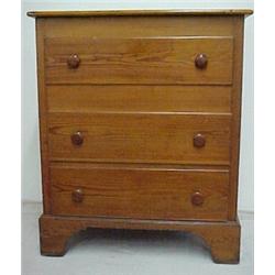 Chestnut Chippendale tall chest, three drawer