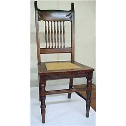 Set of six oak spindleback side chairs with r
