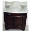 Image 3 : Walnut Victorian washstand, white beveled mar