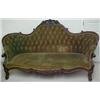 Image 1 : Walnut Victorian and upholstered sofa, grape