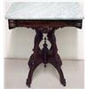 Image 1 : Walnut Victorian table, white rectangular bev
