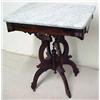 Image 2 : Walnut Victorian table, white rectangular bev