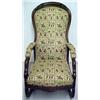 Image 1 : Walnut and upholstered Lincoln rocker, open a