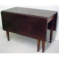 Cherry drop-leaf dining table, gate leg, eigh