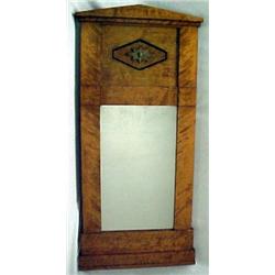 Biedermeier style mirror, overhanging cornice