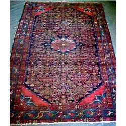 Hand tied Oriental rug, center medallion, wit