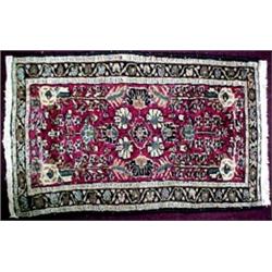 Hand tied Oriental throw rug "Sarouk", mid 20