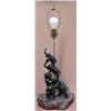 Image 1 : Spelter elephant lamp, five standing elephant