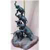 Image 2 : Spelter elephant lamp, five standing elephant