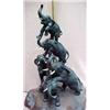 Image 3 : Spelter elephant lamp, five standing elephant