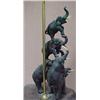 Image 4 : Spelter elephant lamp, five standing elephant