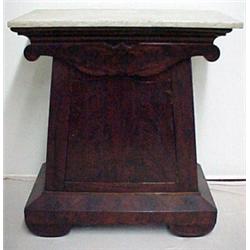 Walnut Victorian hall stand, white marble top
