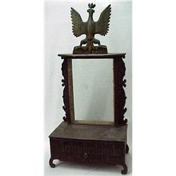 Pine display cabinet, Imperial eagle crest ov