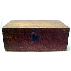 Grain painted document box, hinged lid, dovet