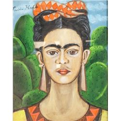 Frida Kahlo Mexican 1907-1954 Mixed Media Portrait