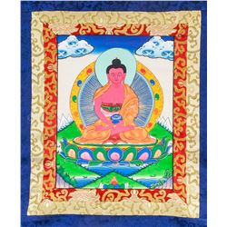 Tibetan Amitabha Thangka Painting Scroll