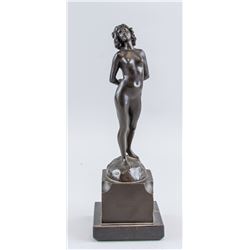 Joe Descomps French 1872-1948 Bronze Nude Statue