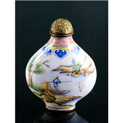 Chinese Famille Rose Bronze Snuff Bottle Qianlong