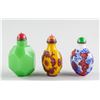 Image 2 : 3 Assorted Chinese Peking Glass Snuff Bottles