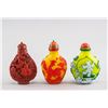 Image 1 : 3 Assorted Chinese Glass and Lacquer Snuff Bottles
