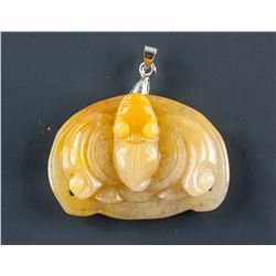 Chinese Brown Hardstone Carved Bat Pendant