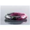 Image 1 : Chinese Green and Red Ruby Carved Bangle w/ CERT