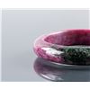 Image 3 : Chinese Green and Red Ruby Carved Bangle w/ CERT