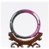 Image 4 : Chinese Green and Red Ruby Carved Bangle w/ CERT