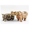 Image 1 : Chinese Hardstone Carved Pig and Rhino Figures