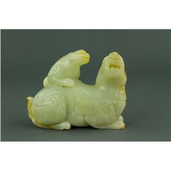 Chinese White Jade Stone Carved Animal