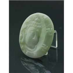 Chinese Fine Green Jadeite Guanyin Pendant