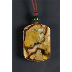 Chinese Three Colour Jadeite Carved Pendant