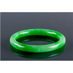 Burma Green Jadeite Carved Bangle Gem Certificate