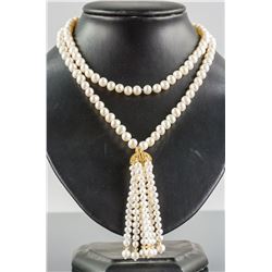 Silver Clasp Double Stone Pearl Necklace CRV $989