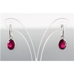 5.15ct Oval Cut Pinkish Red Ruby Earrings CRV $999