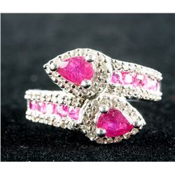 3ct Ruby & Zirconia Sterling Silver Ring CRV $900