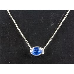 1.25ct Blue Sapphire Gold Link Chain Necklace