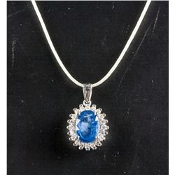 2.20ct Sapphire & 0.30ct Diamond Pendant CRV $6000