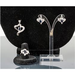 4.50ct Natural Sapphire Jewelry Set CRV $800