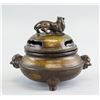 Image 2 : Chinese Bronze Tiger Tripod Censer with Xuande MK