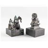 Image 1 : 2 Chinese Bronze and Hardstone Ram and Lion Seals