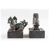 Image 2 : 2 Chinese Bronze and Hardstone Ram and Lion Seals