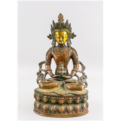 Tibetan Gilt Bronze Amitabha Statue