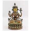 Image 1 : Tibetan Gilt Bronze Four-Arm Guanyin Statue