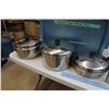 Image 3 : Lot Of Stainless Steel Pots And Pans In Rubbermaid Tub