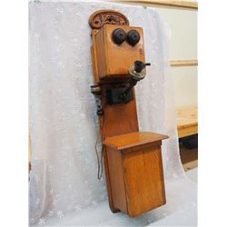 Long 2 Box Oak Vintage Wall Phone