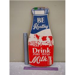 Wooden Milk Bottle Sign
